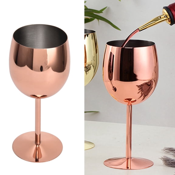350ml Stainless Steel Red Wine Glass Cocktail Glasses Juice Drink Champagne Goblet for Kitchen Party Bar