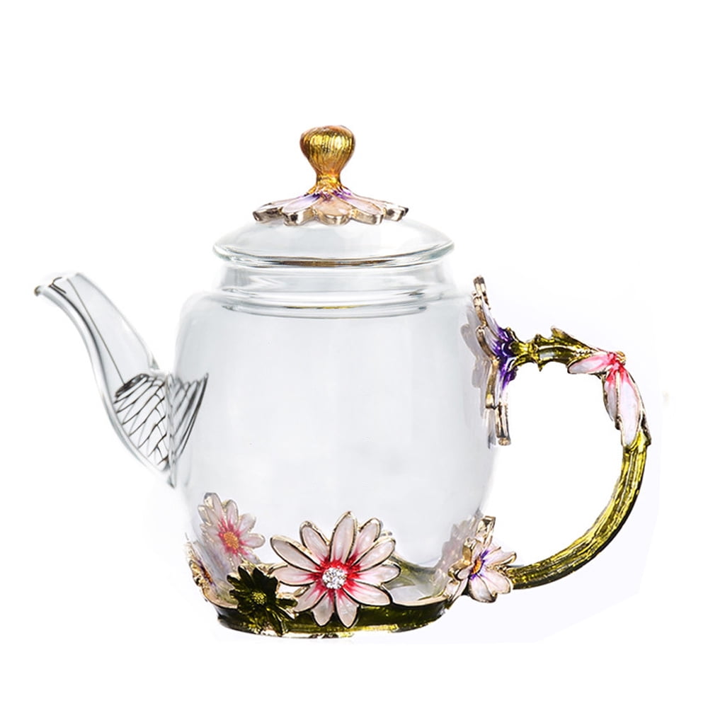 WBTY Glass Teapot With Removable Stainless Steel Filter Tea Maker Blooming And