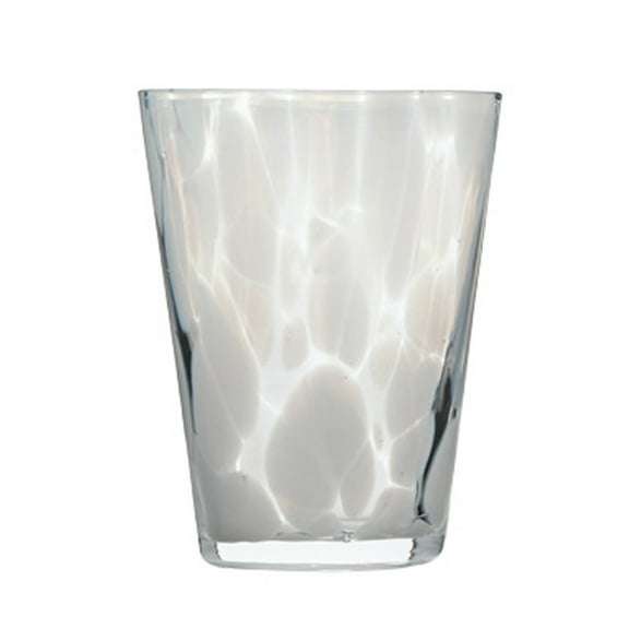 350ml polka dot glass water cup, colored glass cup, milk coffee cup, cold water beverage cup - white