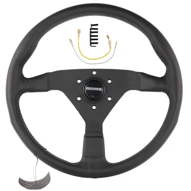 350mm 14' MOMO MonteCarlo Genuine Leather Thickened Spoke Sport Steering Wheel