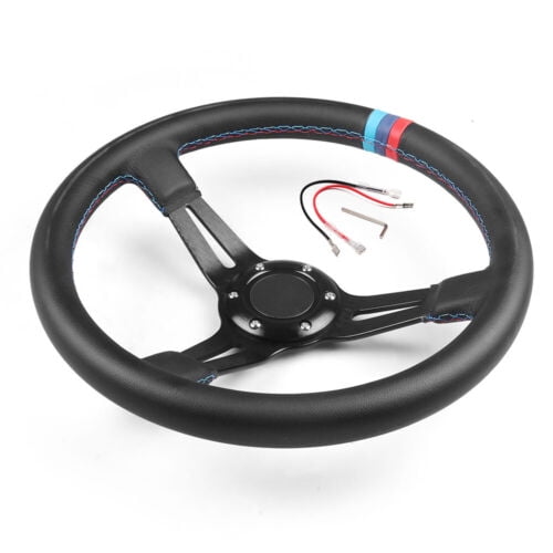 350mm 14inch Deep Dish 6 Bolt Universal Racing Steering Wheel ...