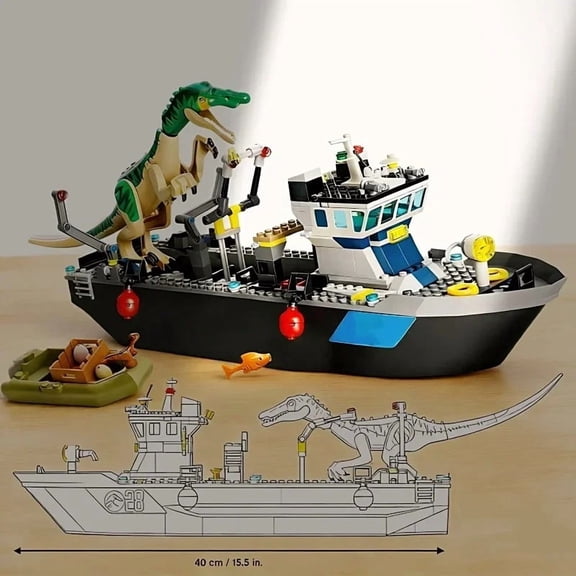 350pcs 2026 New Dinosaur Boat Model Assembly In Stock Building Blocks Innovative DIY Bricks Birthday Gifts