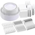 thumbnail image 1 of 350pcs Silver Party Dinnerware Set for 50 Guests, Silver Wedding Plates Disposable Heavy Duty, Including :50 Dinner Plates, 50 Dessert Plates, 50 Cups, 50 Napkins, 50 Sliver Silverware Set, 1 of 16
