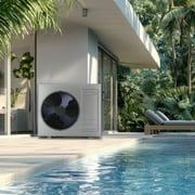 35100 BTU Above Ground Pool Heater 10000 Gallon Swimming Pool Heater Pump Heating or Cooling Electric Pool Heater For Inground Pool WiFi Control Schedule 220V