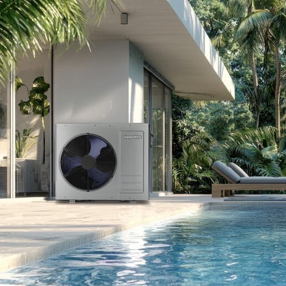 35100 BTU Above Ground Pool Heater 10000 Gallon Swimming Pool Heater Pump Heating or Cooling Electric Pool Heater For Inground Pool WiFi Control Schedule 220V