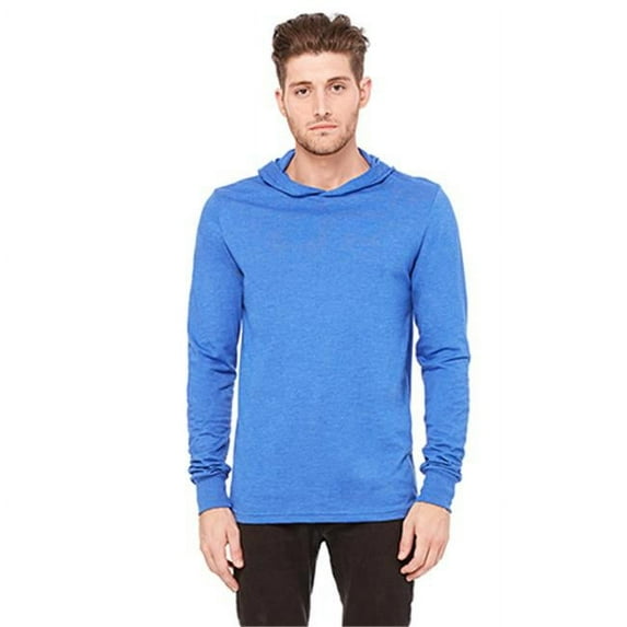 3512 Unisex Jersey Long Sleeve Hoodie - Heather True Royal, Extra Large