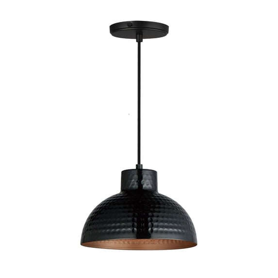 35142BKACP-Maxim Lighting-Rockport - 1 Light Pendant-7.25 Inches Tall and 10 Inches Wide-Black/Antique Copper Finish