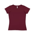 thumbnail image 1 of LAT Women 100% Cotton Jersey Crew Neck Short Sleeve Tee (3516) Maroon, 3X, 1 of 2