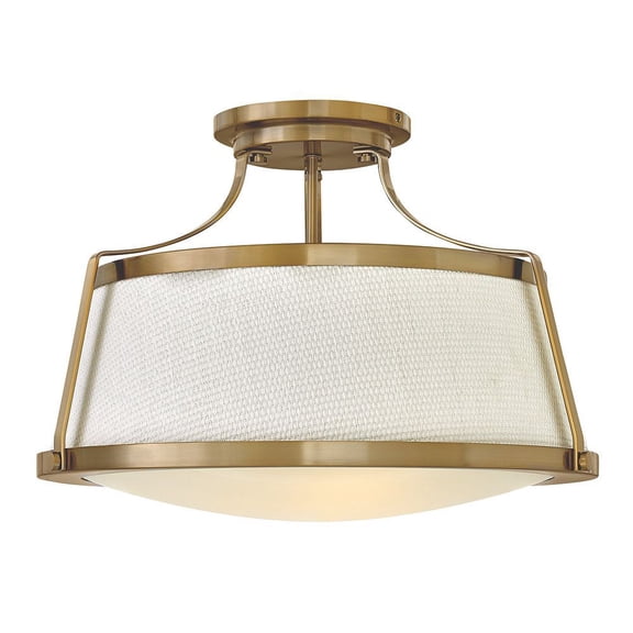 3522BC Hinkley Lighting Charlotte - 3 Light Large Semi-Flush Mount in Traditional-Transitional-Coastal Style - 20 Inches Wide by 13.5 Inches