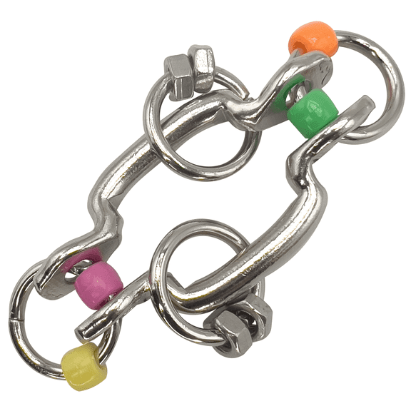 3528 Little Beak Stainless Wiggler Mandarin Bird Toys by M&M - Small Size Heavy Duty Foot Toy