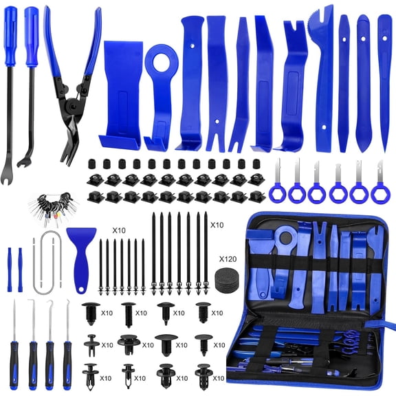 352pcs Trim Removal Tool, Pry Tool, Door Panel Removal Tool Kit, Clip Tool, Fasteners Removal Tool with Car Retainer Body Clips Set, Blue