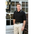 thumbnail image 1 of 353 Performance Blend Baby Pique With Fashion Collar, White, Navy, Tan, Small, 1 of 1