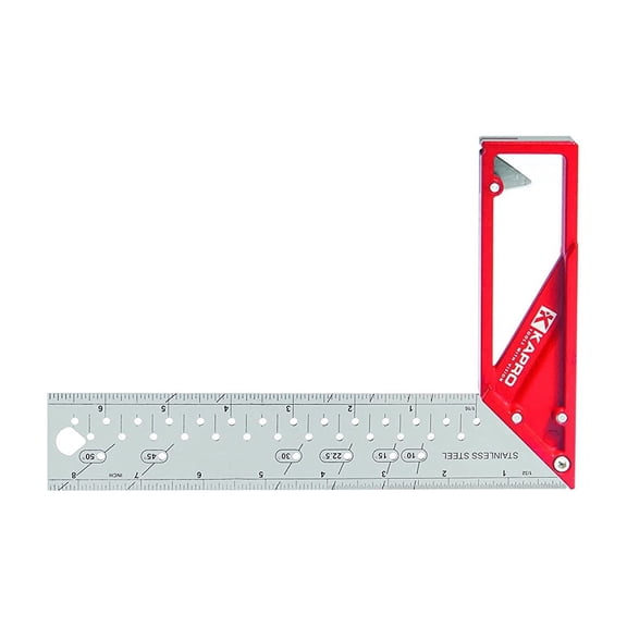 - 353 Professional Ledge-It Try & Mitre Square For Leveling and Measuring Features Stainless Steel Blade, Retractable Ledge, Etched Ruler Markings 8 Inch