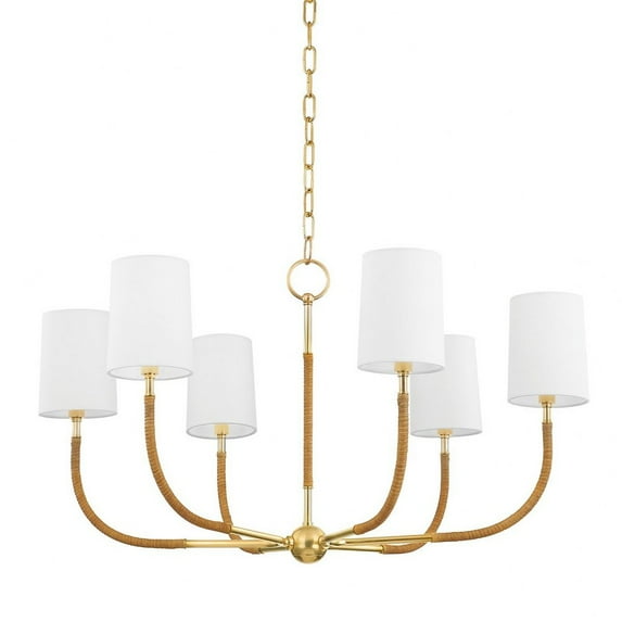 3534-AGB-Hudson Valley Lighting-Webson - 6 Light Chandelier-19 Inches Tall and 34 Inches Wide -Traditional Installation