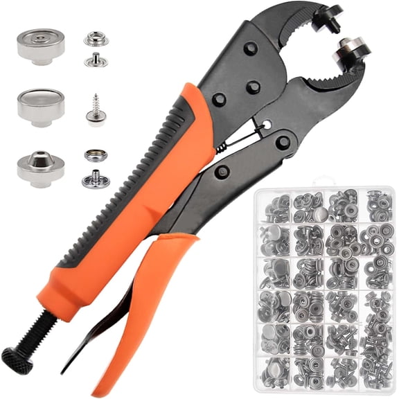 353PCS Heavy Duty Snap Fastener kit - Adjustable Snap Setter Tool with 100set 15mm SnapsSnap Button Installation Tool Kit for Replacing Boat Covers Metal Snaps, Canvas, Sewing, Tarps