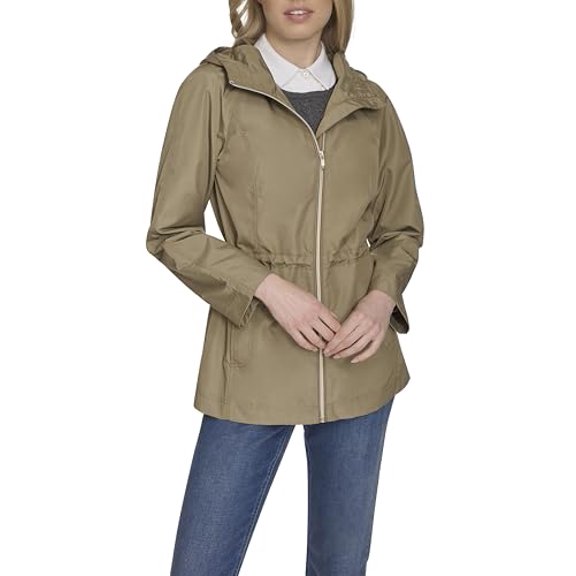 354SP771 COLE HAAN WOMEN'S TRAVEL PACKABLE RAIN JACKET SIZE XL - SAGE