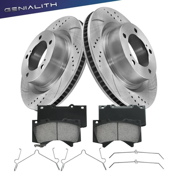 Genialith Front Brake Kit, Brake Rotors Ceramic Pads Kit for Toyota Tundra 2007-2021 Sequoia 2008-2022 Land Cruiser Lexus LX570 2016-2021, 354mm (13.9in)