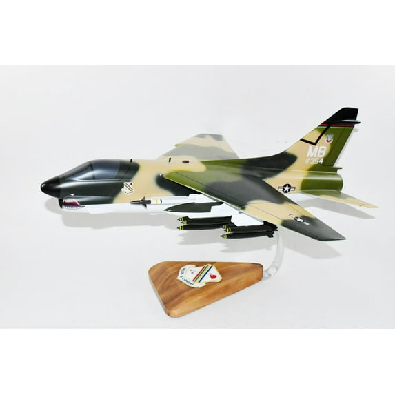 354th TFW A-7D Corsair II Model, LTV, 1/31 (18") Scale, Mahogany