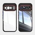 thumbnail image 1 of Dteck for Google Pixel 9 Pro XL Clear Case, Shockproof Slim Clear Hard PC Back with Soft TPU Bumper Scratch Resistant Protective Transparent Anti-Scratch Phone Case,Blackred, 1 of 6