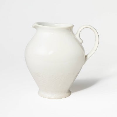 3555ml Stoneware Beverage Server Cream - Off-White Pitcher for Hot/Cold Drinks