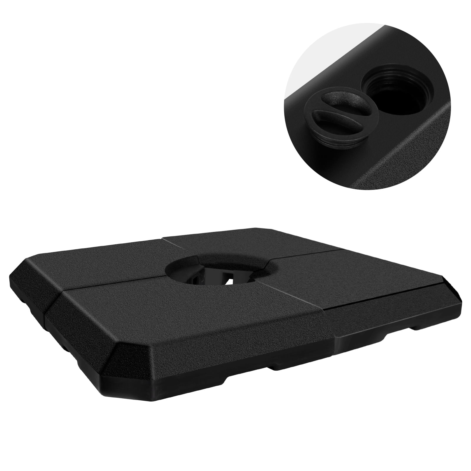 356 lbs Heavy Duty Umbrella Base for Offset Hanging Umbrella & Cantilever Umbrella, with Water or Sand Filled, Square Weighted Plate Set for Decks, Gardens or Swimming Pools, Black