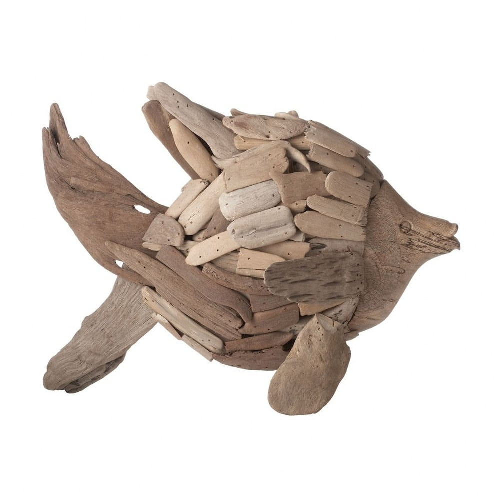 Natural Driftwood Coastal Angel Fish Wall Mounted Figurine