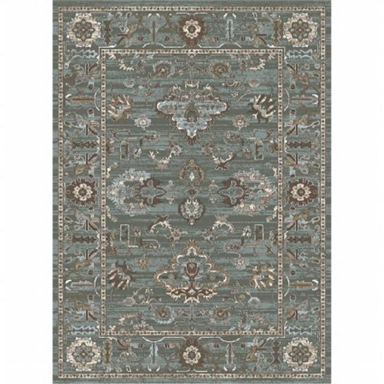Easy-Care Reversible Green Synthetic Area Rug 63" x 87"