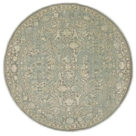 3564-0034-GREY 5 ft. Colosseo Round Traditional Oriental Vintage Area Rug, Gray