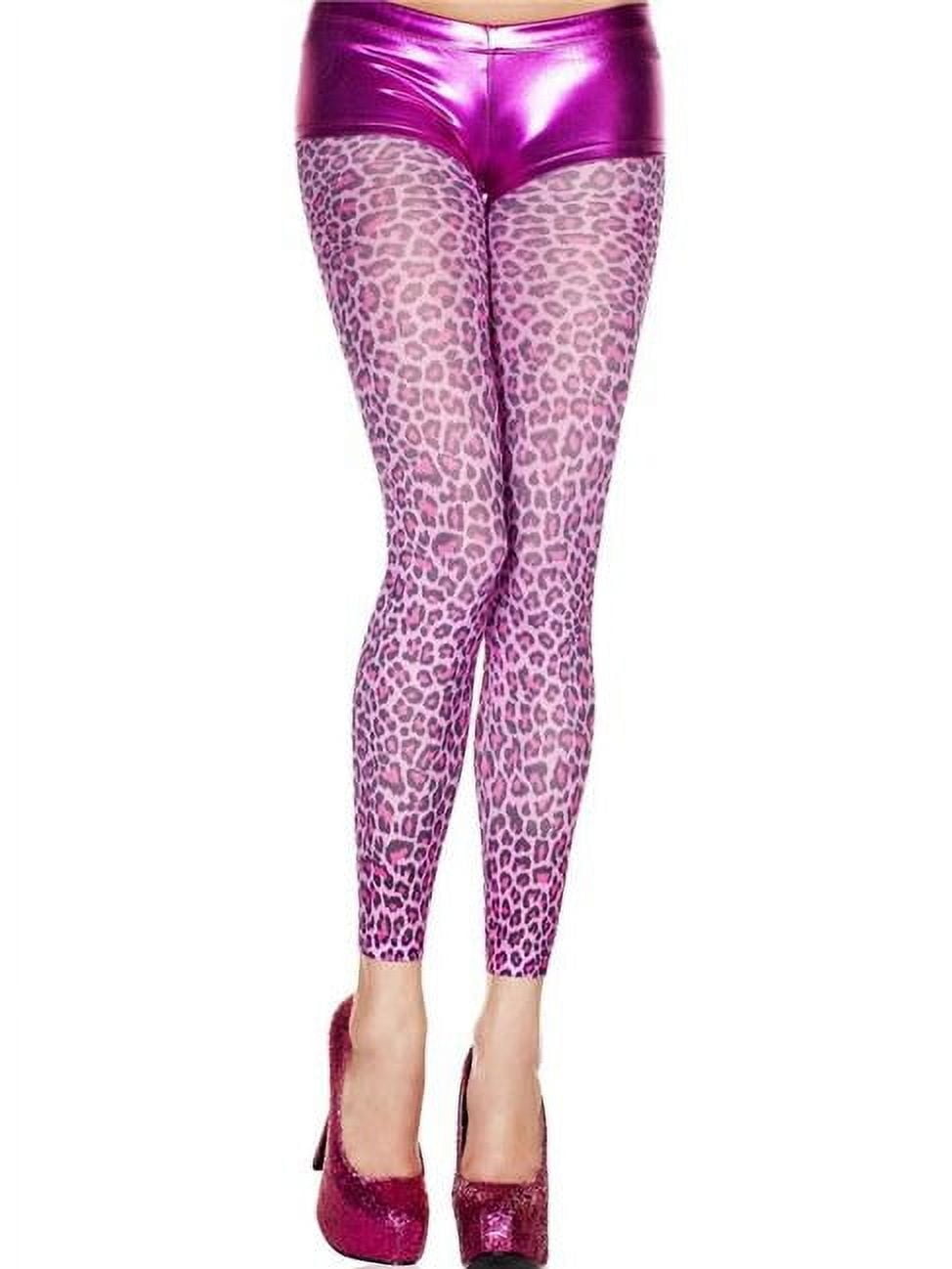 Leopard print opaque leggings 35810-HOTPINK