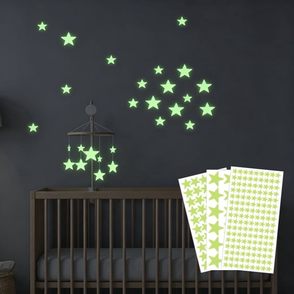 356Pcs Green GlowintheDark Star Stickers, Bright LongLasting Luminous Wall Ceiling Decals, Removable DIY Fluorescent Star Stickers for Bedroom Room Decor