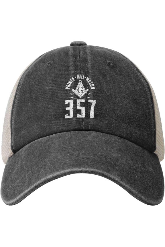 357 Masonic Cowboy Hat Men Vintage Mesh Baseball Cap Women Dad Hat Sun Hat Trucker Hat Black