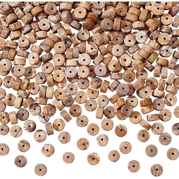 357 Pcs 6mm Natural Picture Jasper Disc Beads Loose Spacer Beads for Jewelry Making diy