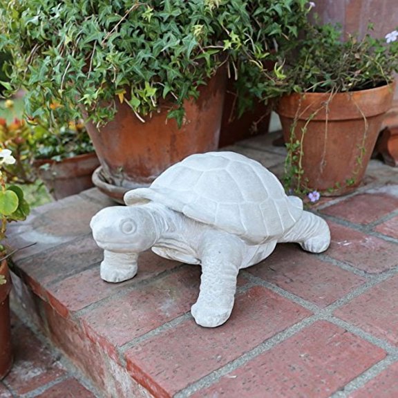 35723 Cement Standing Turtle Figurine, Gray