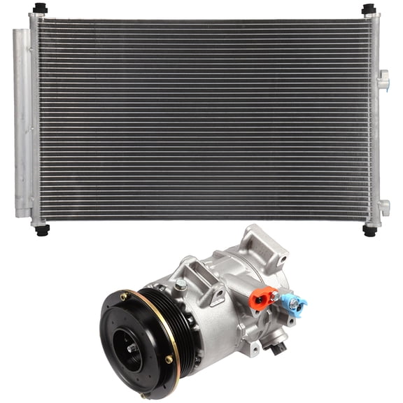 3575 A/C Condenser and CO 11178JC A/C Compressor Compatible with 2006-2008 for Toyota RAV4 Engine Radiator replace 3575