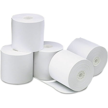 35764 Single-Ply Thermal Paper Rolls, 3 1/8-Inch x 273 ft, White, 50/Carton