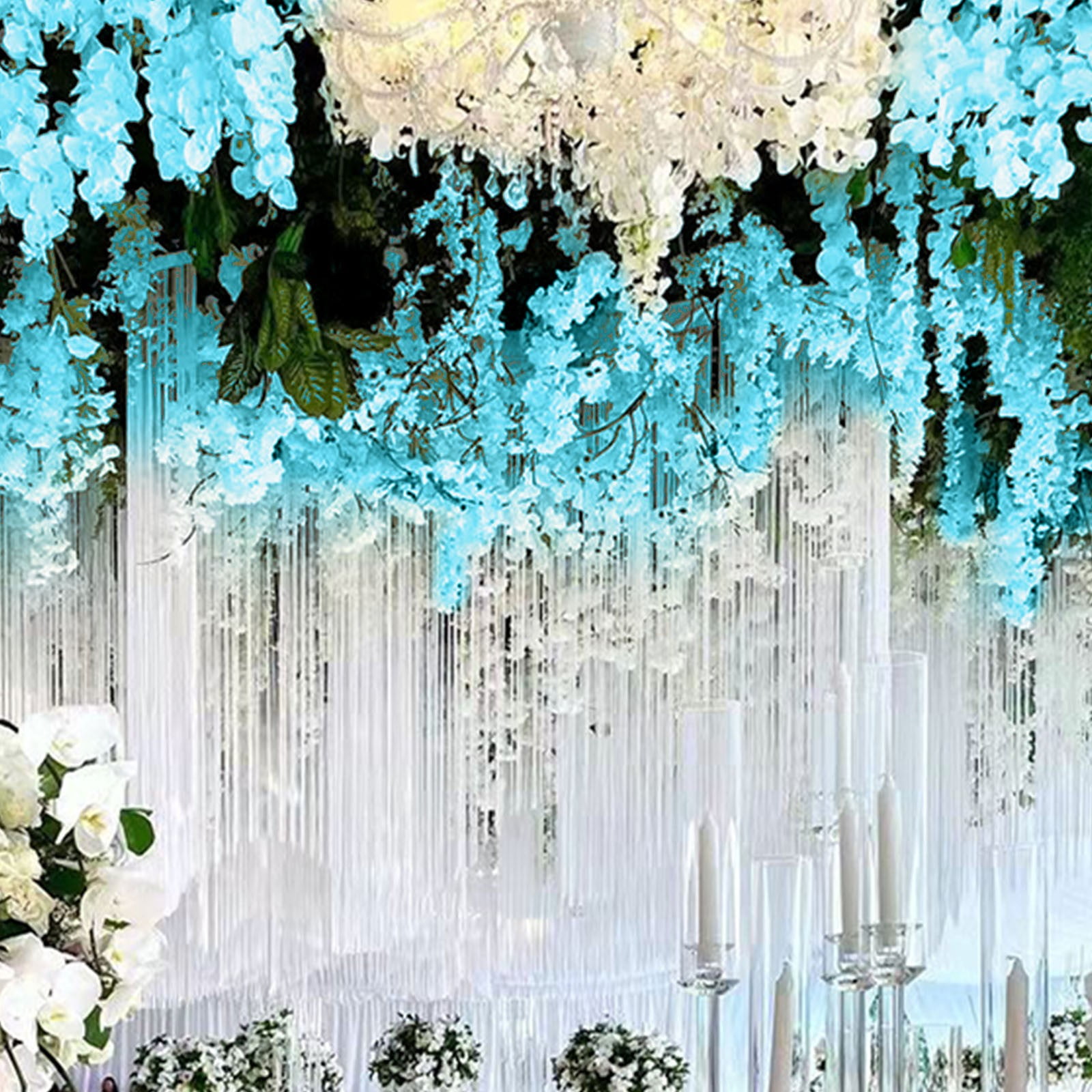 357g Final Discount Fall Decoration Artificial Flowers! 12 Pack Wisteria Flower Vines Garland 3.