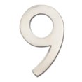 thumbnail image 1 of 3582SN Number 9 Solid Cast Brass 4 inch Floating House Number Satin Nickel ''9'', 1 of 1