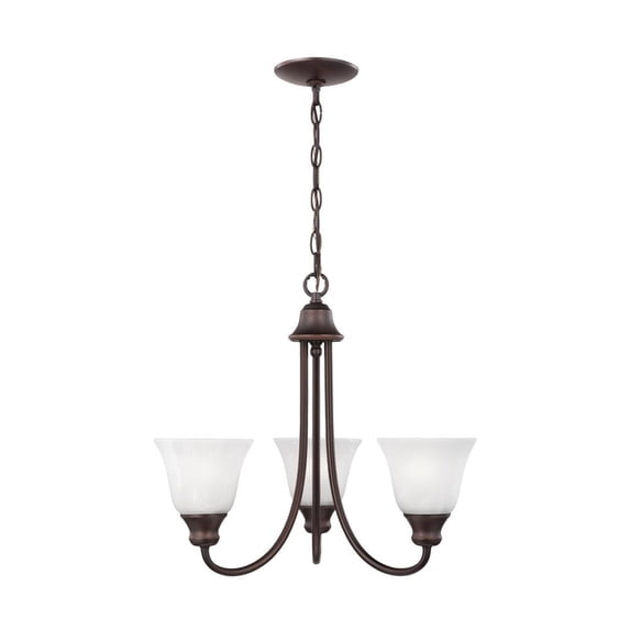 35939-710-Generation Lighting-Sea Gull Lighting-Windgate-3 Light Chandelier-Bronze Finish-Incandescent Lamping Type -Traditional Installation