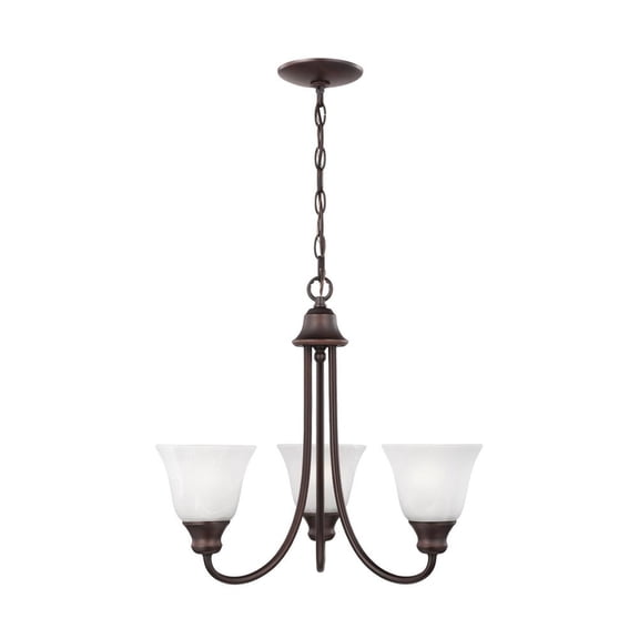 35939-710-Generation Lighting-Sea Gull Lighting-Windgate-3 Light Chandelier-Bronze Finish-Incandescent Lamping Type -Traditional Installation