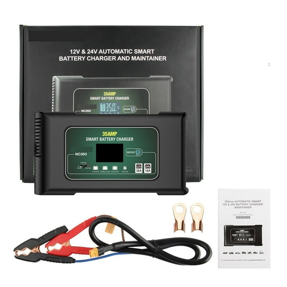 35A Car Battery Charger Pulse Repair LCD Display Smart Fast Charge For Auto Moto Truck Lead Acid Lithium Batteries ,Instant Roadside Rescue