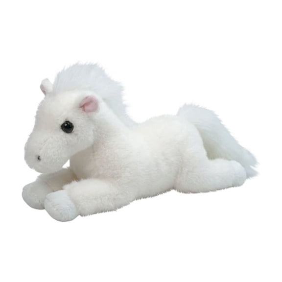 35CM Cartoon Plush Horse Stuffed Animal Soft Toy for Children and Adults Lifelike Pony Figure Cuddly Collectible Doll for Home Decor Gifts (White)