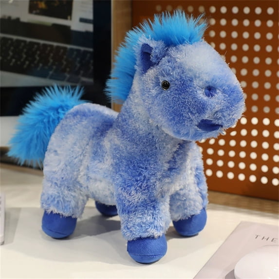 35Cm Plush Pegasus Stuffed Animal Toy For Collection Or Decor, Soft Fluffy Plushie For & Teens, Cute Fantasy Horse Doll Gift With Vibrant Blue Design