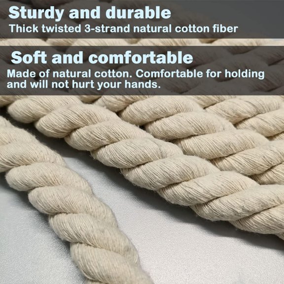 35Ft Tug of War Rope Field Day Family Reunion Natural Cotton Tug of War Rope for Adults, Summer Campe, Yard Games, Outdoor Camping Picnic Games, Team Building$$