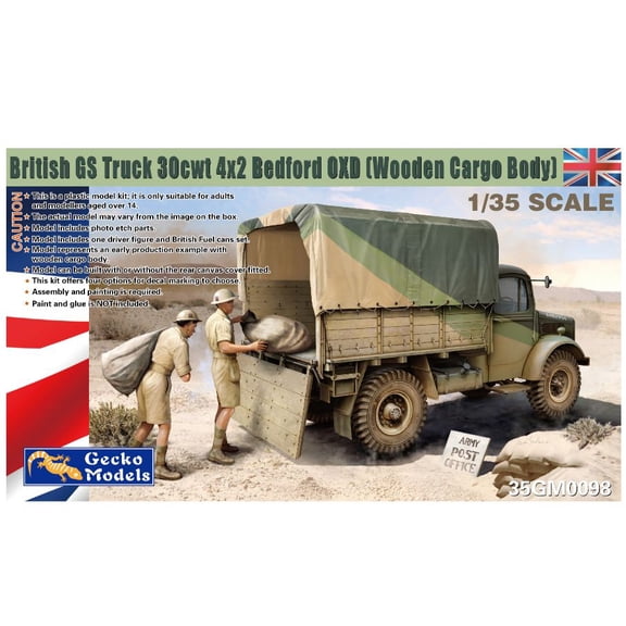 35GM0098 1/35 British GS Truck 30cwt 4x2 Bedford OXD(Wooden Cargo Body) Model Kit