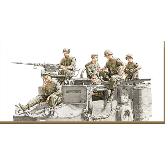 35GM0142 1/35 Vietnam War US Marines M76"OTTER" Riders Set Assembly Model