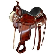 35HS 17 In HILASON Western Horse Saddle American Leather Flex Tree Trail & Pleasure Dark Brown