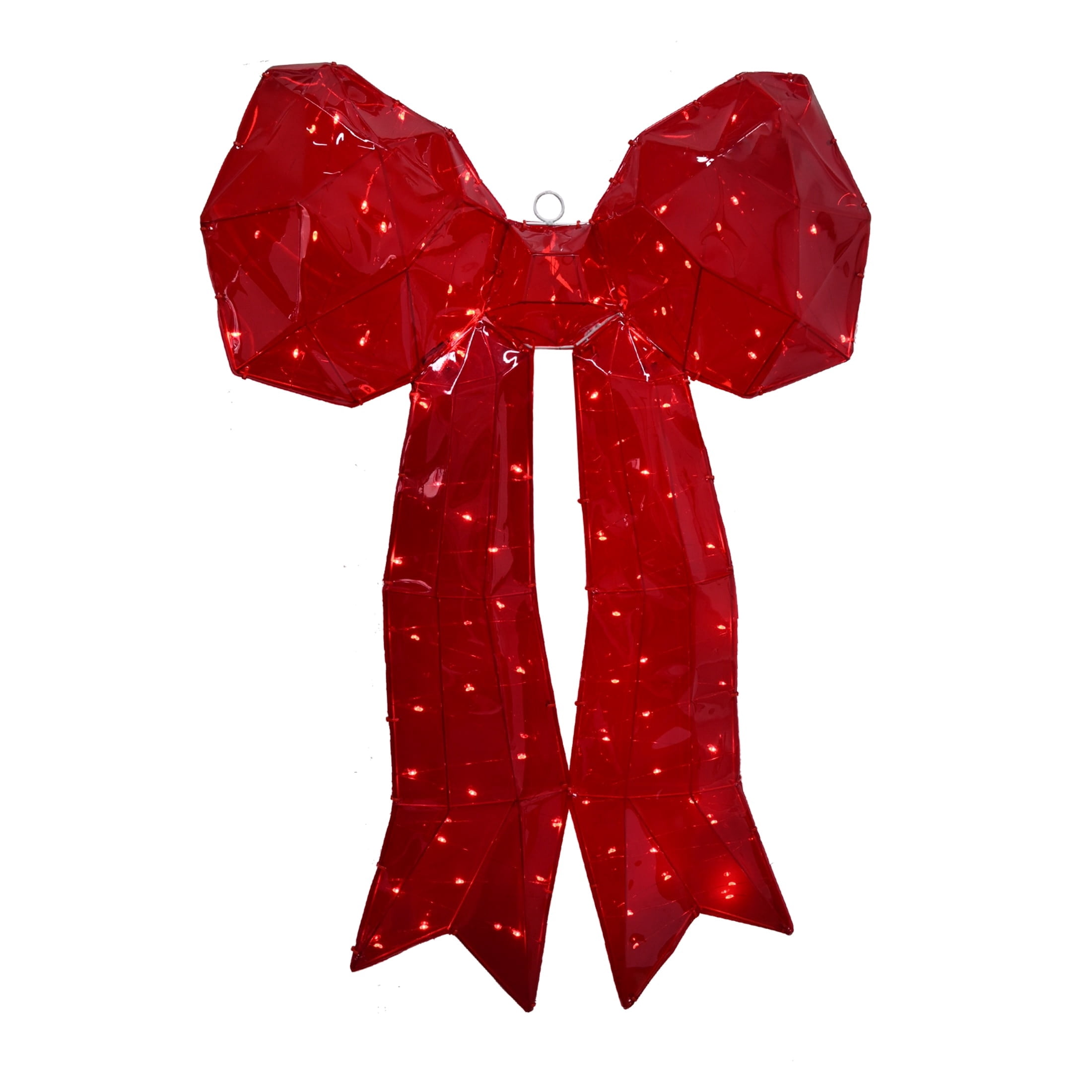 Indoor/Outdoor Twinkle Bow Christmas Decoration with 97 LED Lights, Red, 35", by Holiday Time