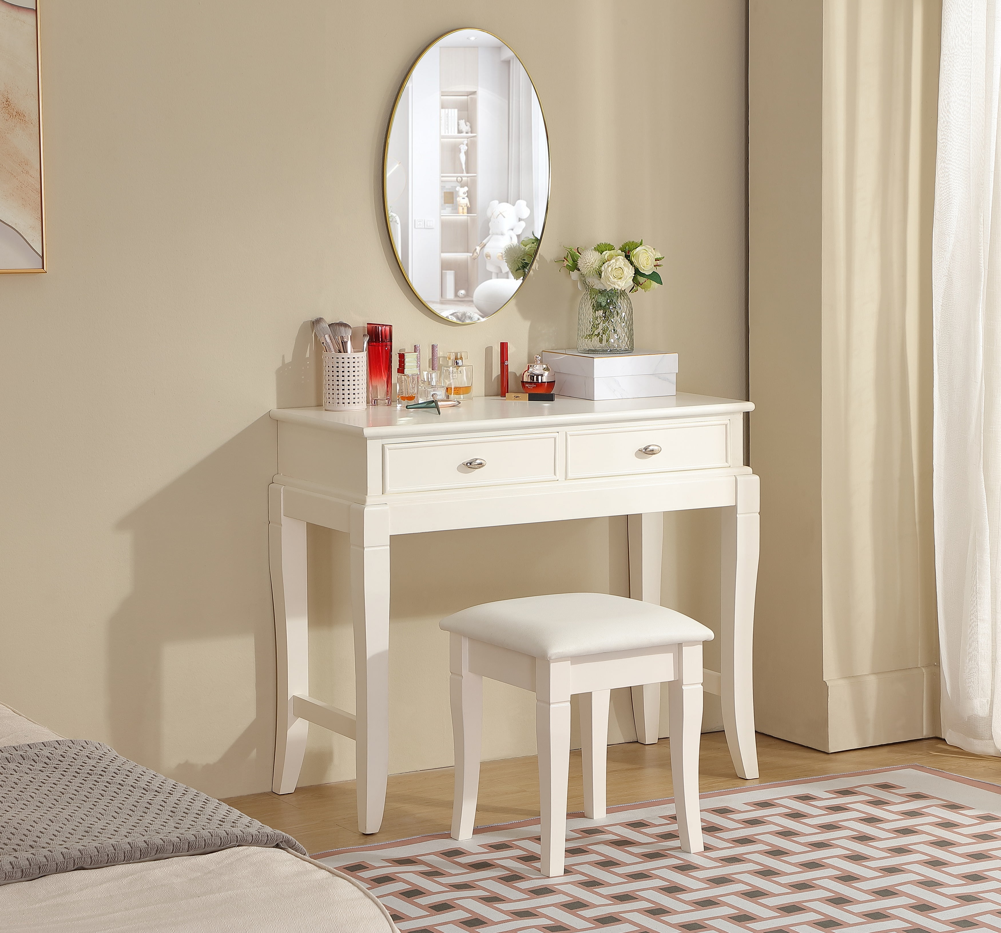 Traditional outlet makeup vanity