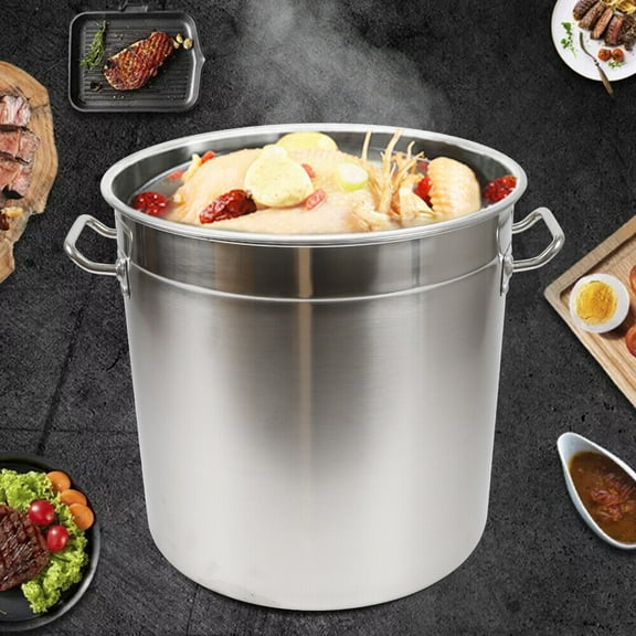 PEAKORA35L/9.25Gal Stock Pot Stainless Steel Large Kitchen Soup Big Cooking Restaurant