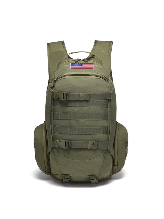 35L Camo Backpack,Military Tactical Backpack for Men with Flag Patch, School Backpack for Outdoor Travel